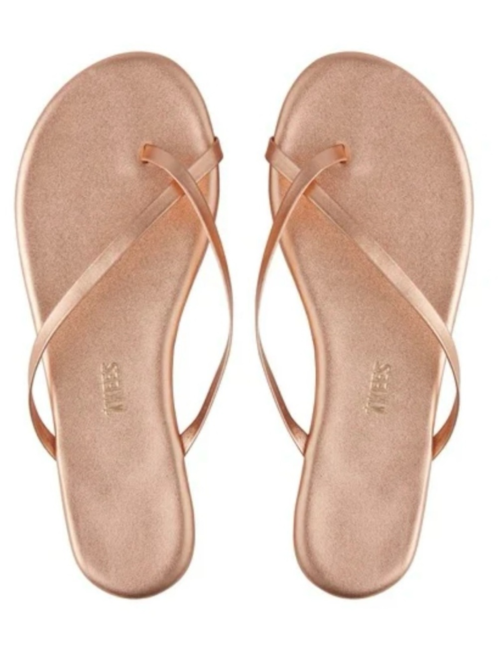 Tkees Riley Metallic Flip Flop in Rose Gold Beach Pearl 7